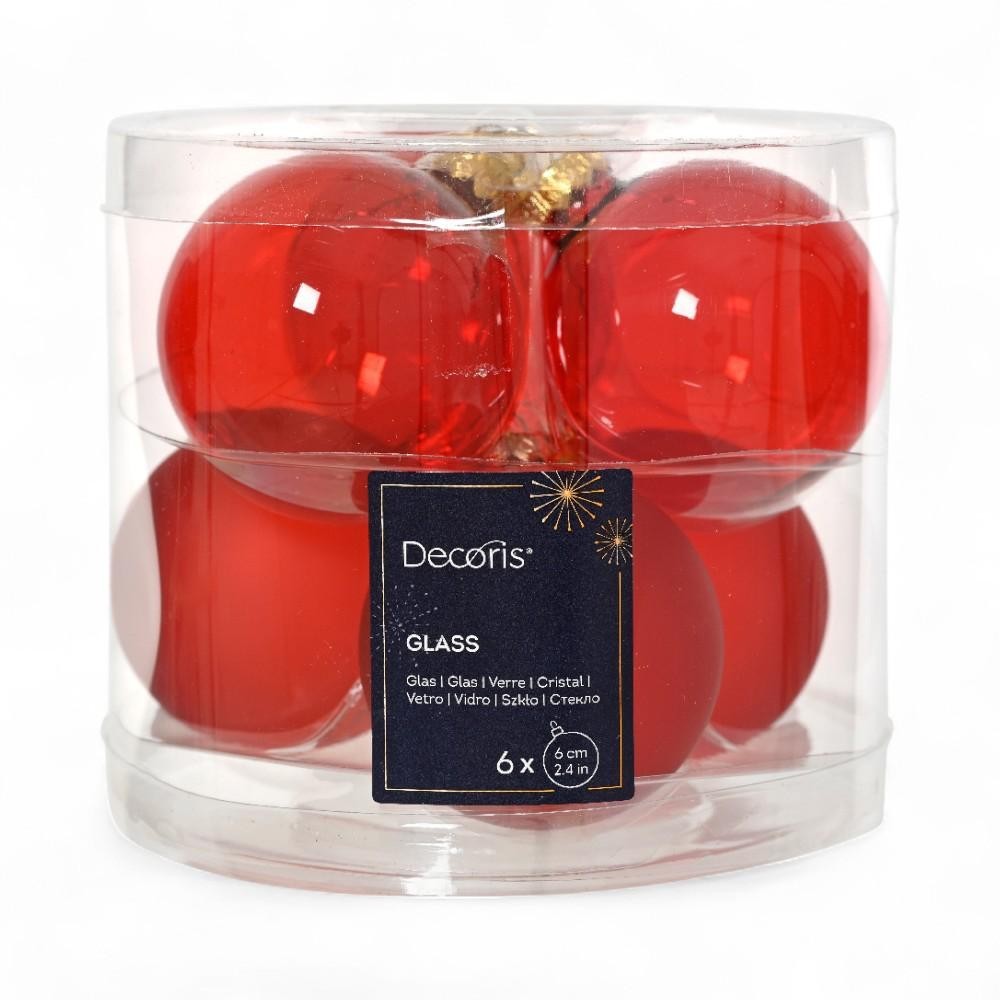 SFERA VETRO D6 XMAS RED